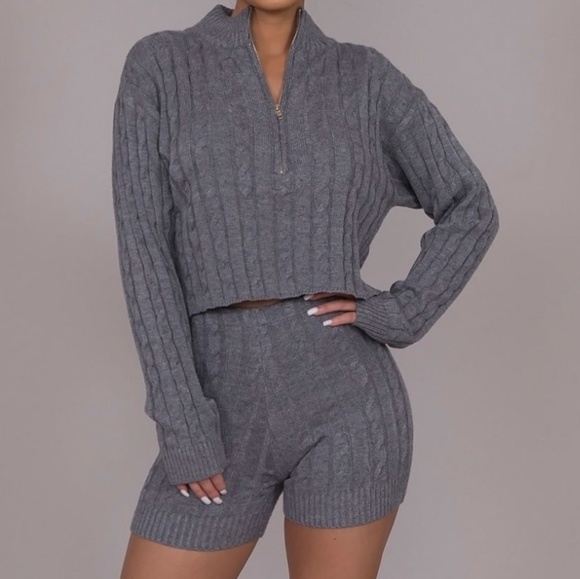 🆕️Cable Knit Shorts Set - Picture 3 of 5